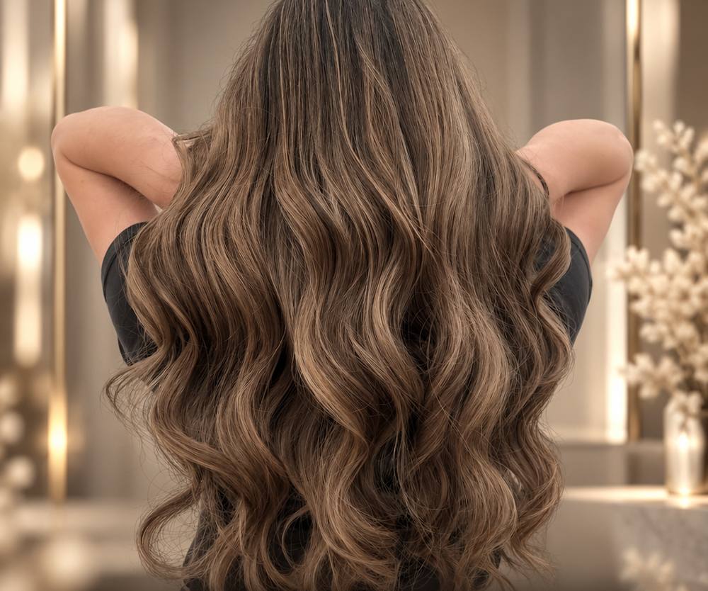 Soft brunette-to-bronze waves by Jenny